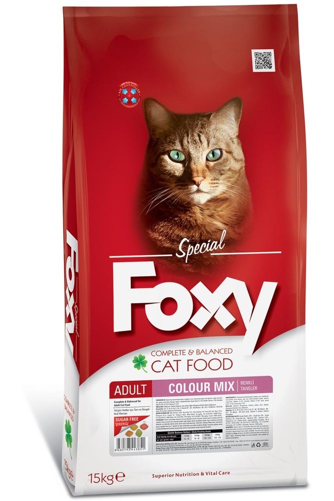 Foxy Tam ve Dengeli Colour Mix Yetişkin 15 kg Kedi Maması
