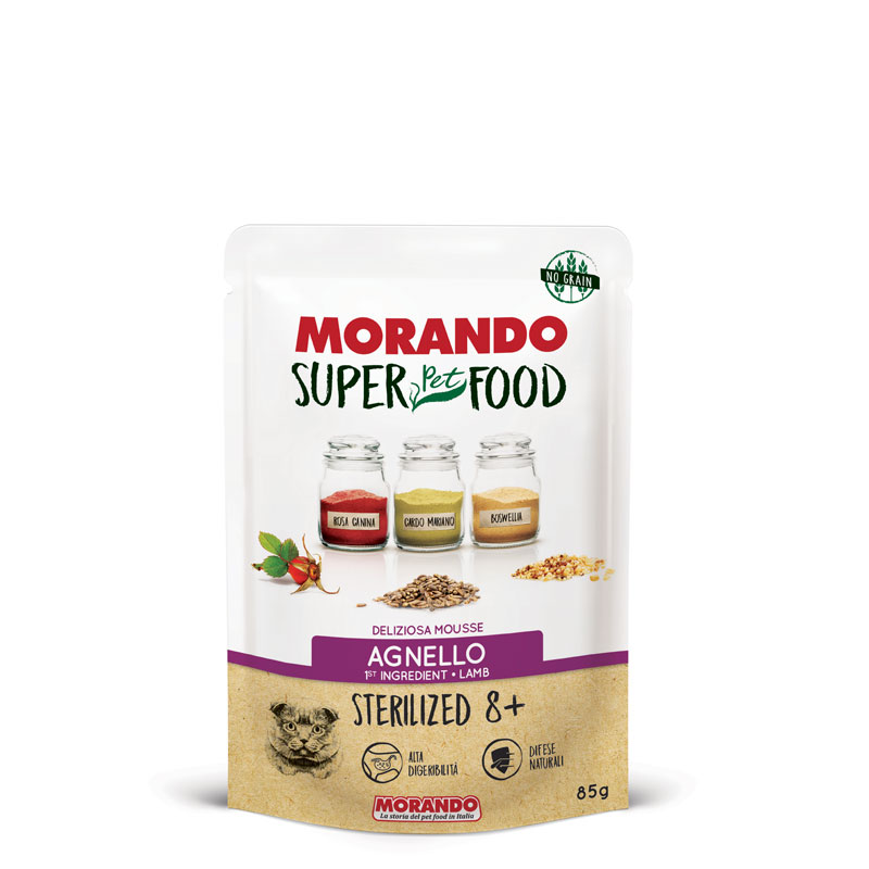 MORANDO SUPER PET FOOD + 8 KEDİ STERILIZED KUZULU POUCH 85 GR(8 YAŞINDAN BÜYÜK)