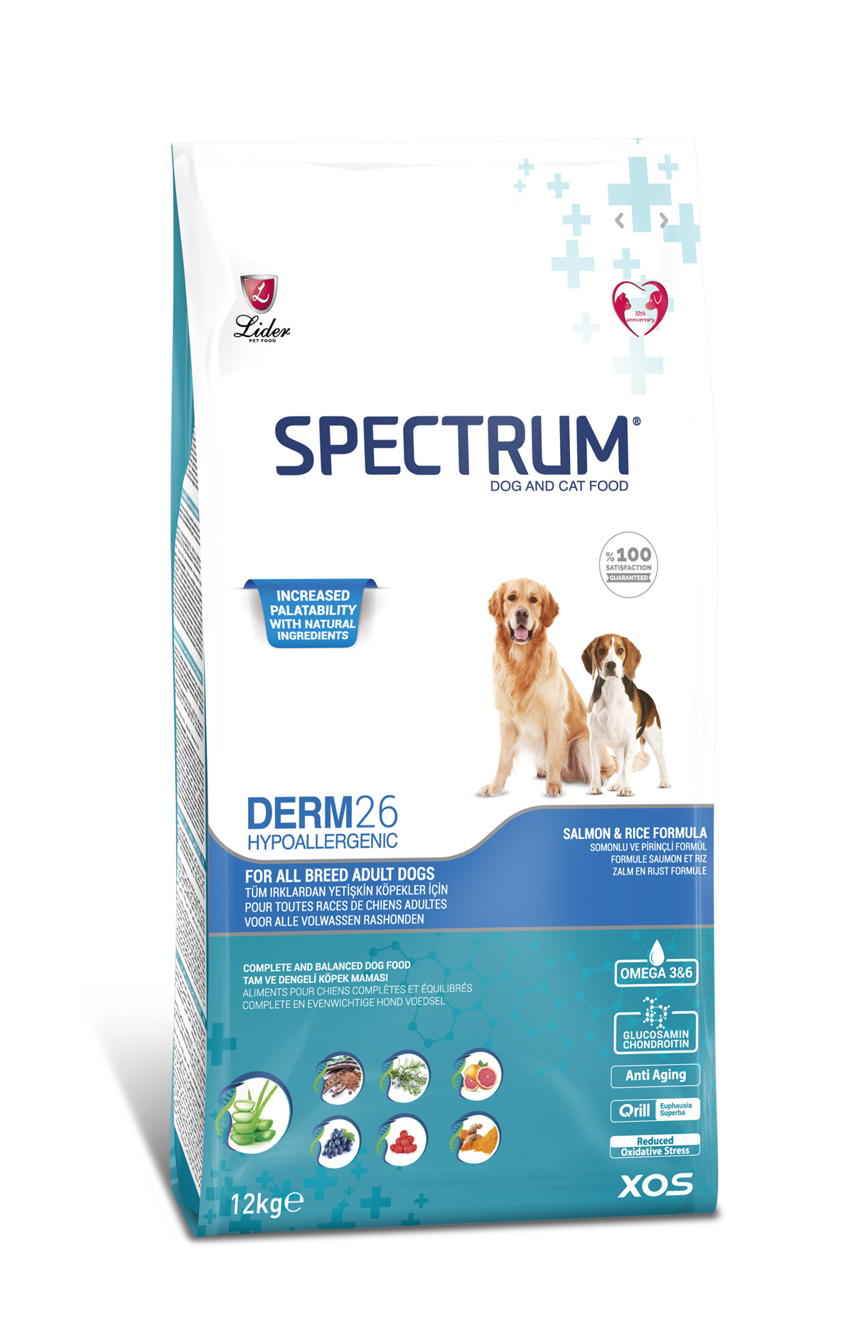Spectrum Derm26 Somon Balıklı Pirinçli Yetişkin Köpek Maması 12 KG