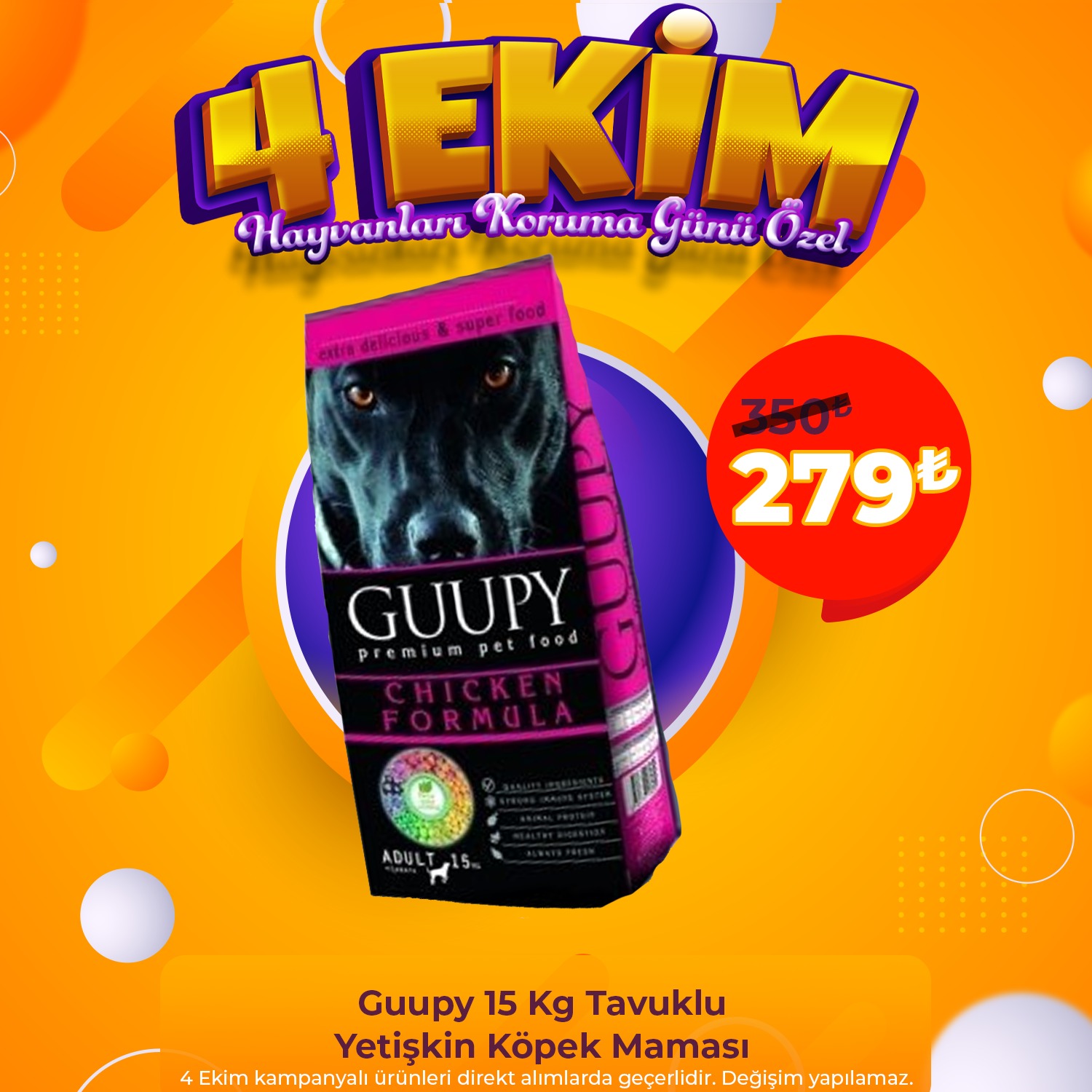 Guupy 15 Kg Tavuklu Yetişkin Köpek Maması