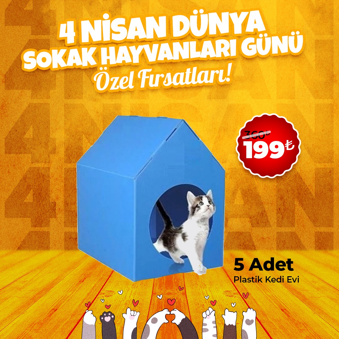 Plastik Kedi Evi 5 adet