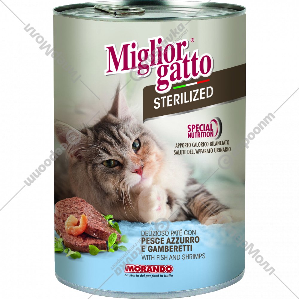 Miglior Gatto – Sterilized Pate Balıklı Karidesli 400 gr