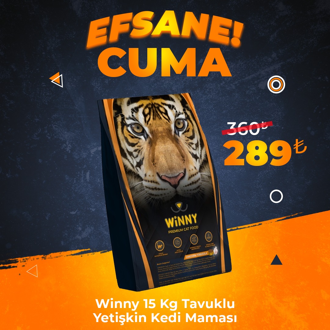 Winny Premium 15 Kg Tavuklu Yetişkin Kedi Maması