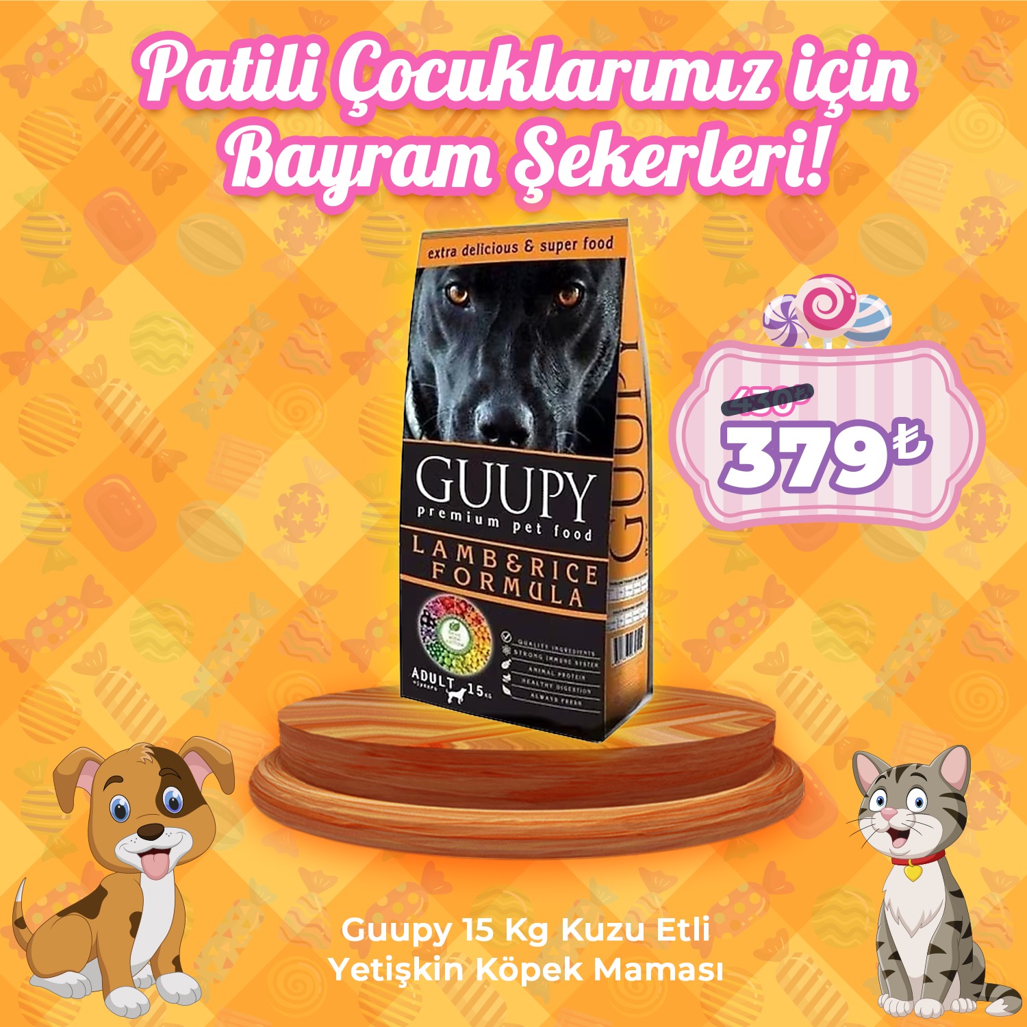 Guupy 15 Kg Kuzulu Yetişkin Köpek Maması