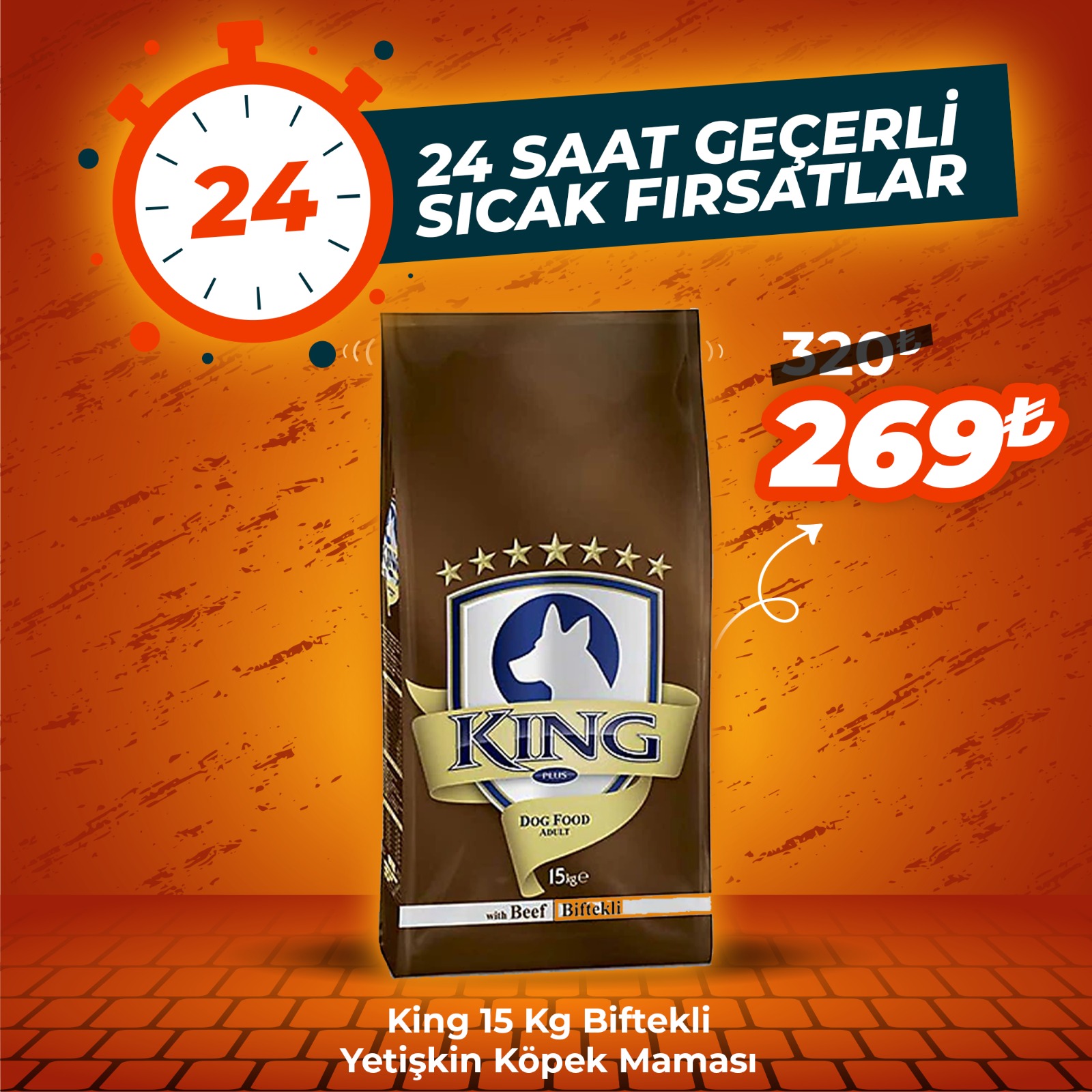 King 15 Kg Biftekli Yetişkin Köpek Maması