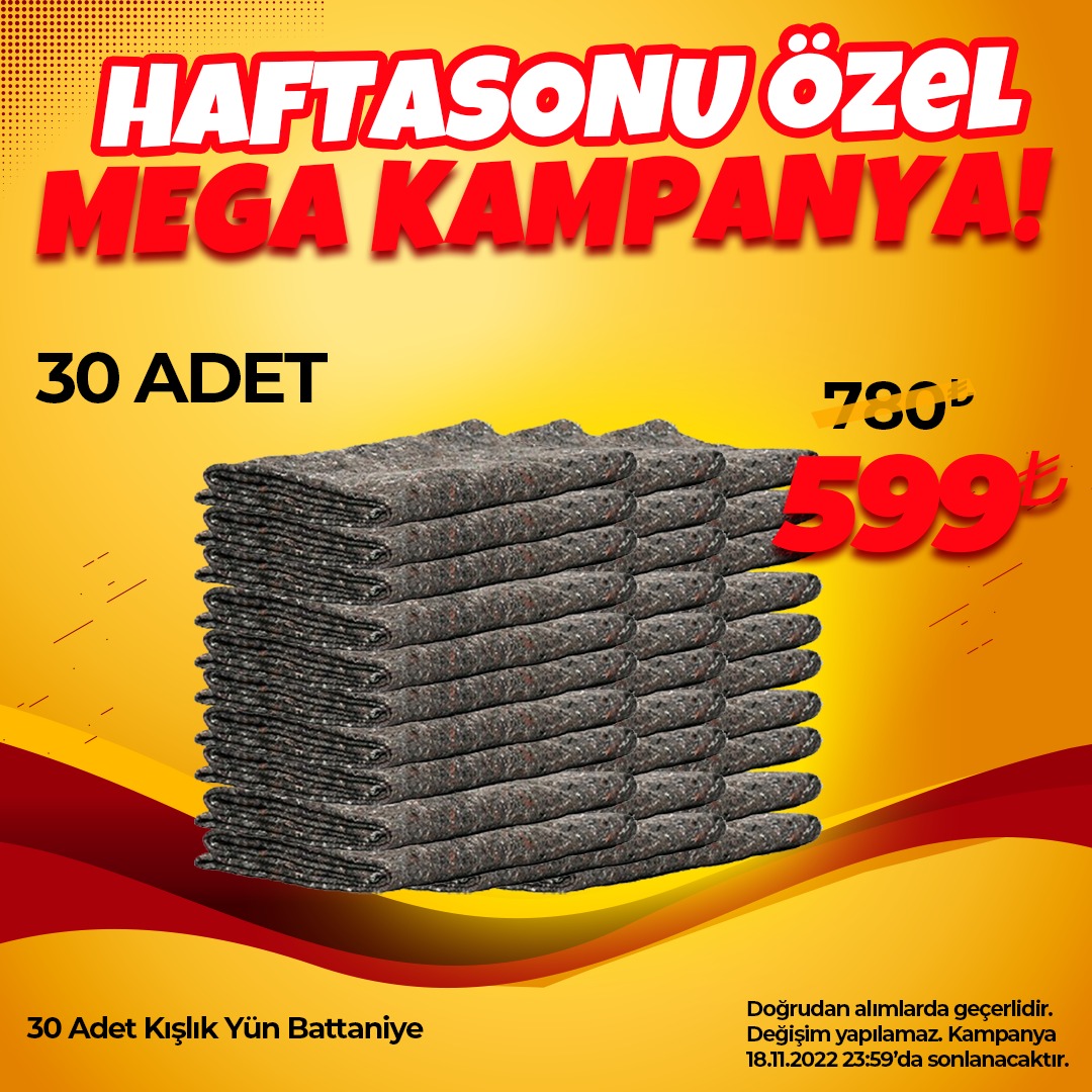 Kışlık Yün Battaniye x 30 Adet