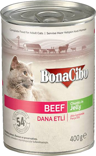 Bonacibo 400 Gr x 1 Adet Jöleli Dana Etli Yaş Kedi Maması