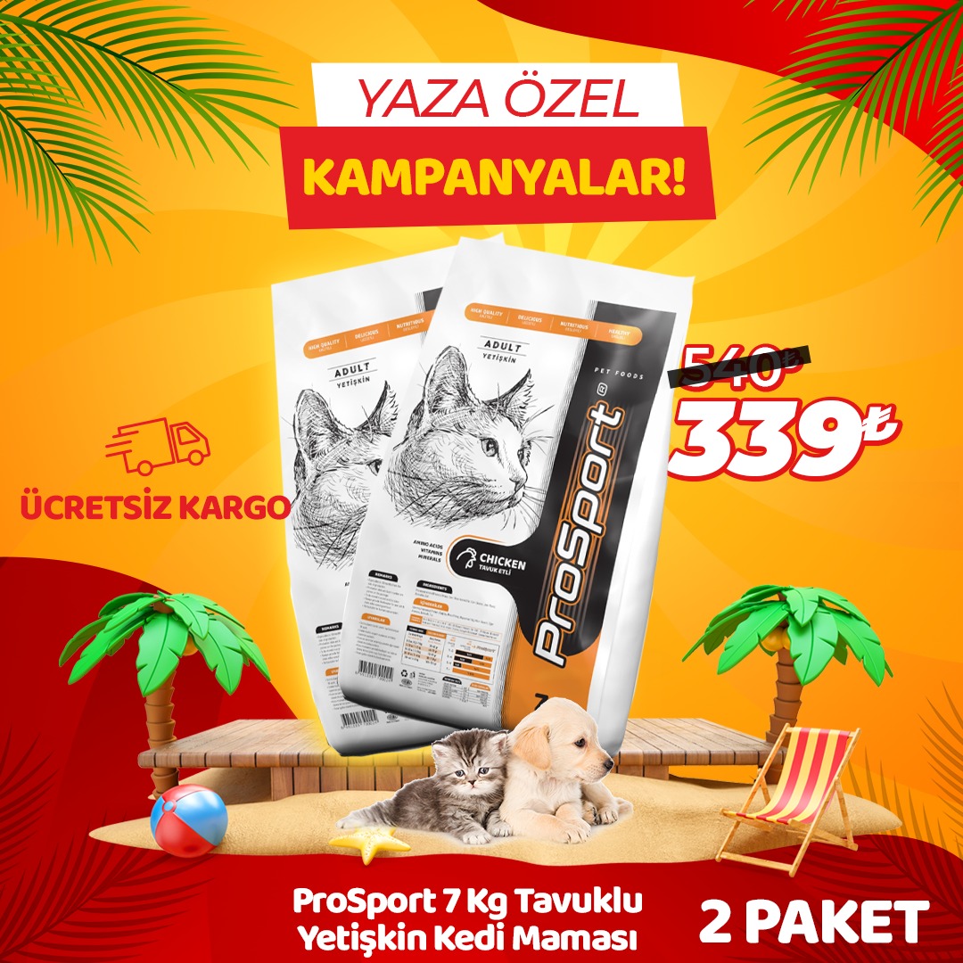 ProSport Tavuklu Yetişkin Kedi Maması 7 Kgx2 Adet  (2'li Avantaj Paketi)