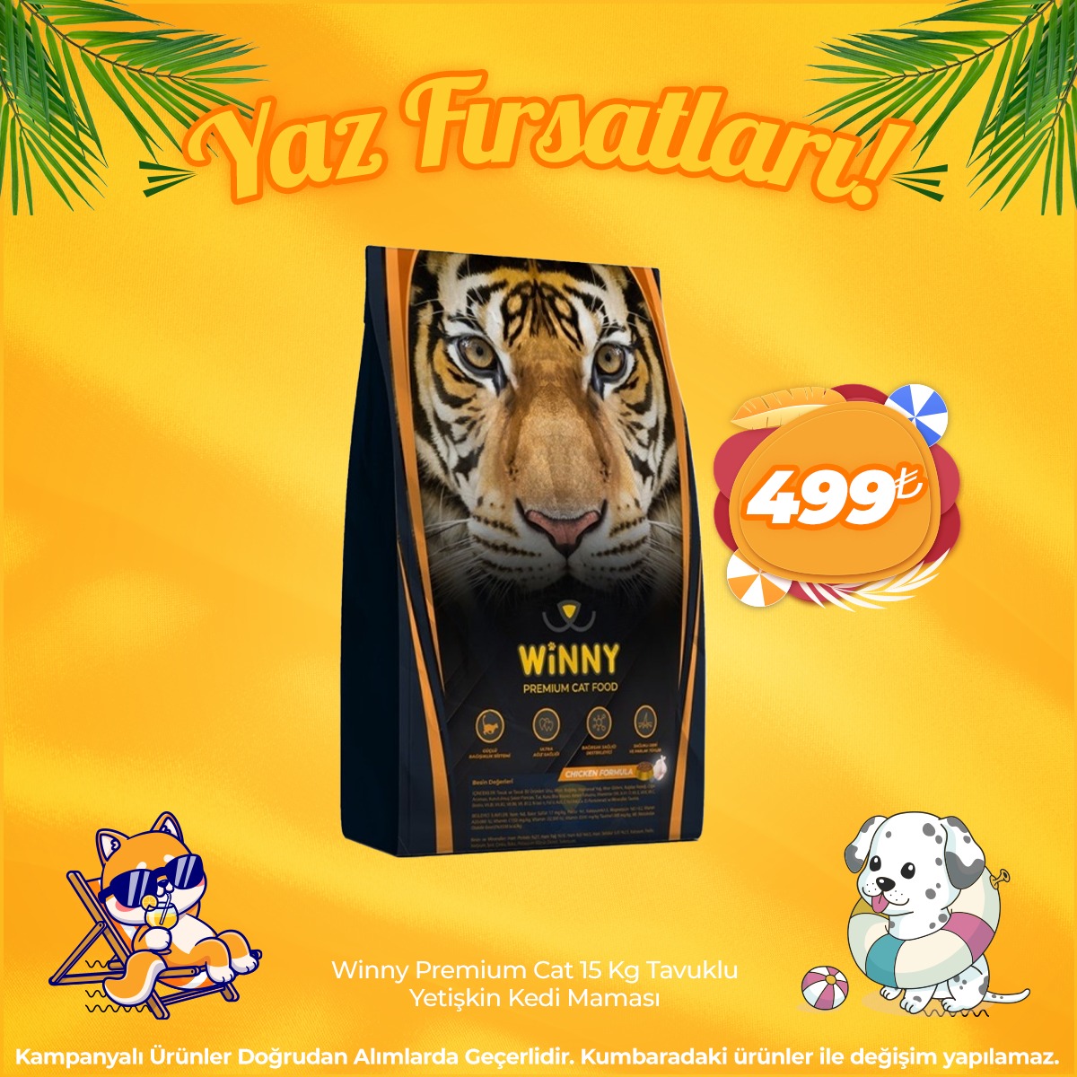 Winny 15 Kg Tavuklu Yetişkin Kedi Maması (Yaz Fırsatları)