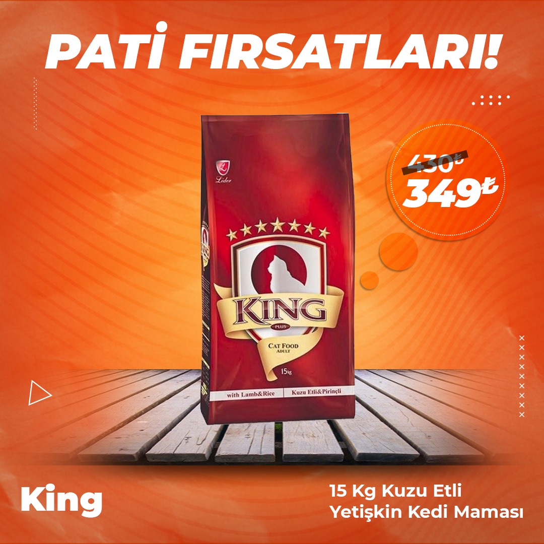 KİNG ETLİ YETİŞKİN KEDİ MAMASI 15 KG