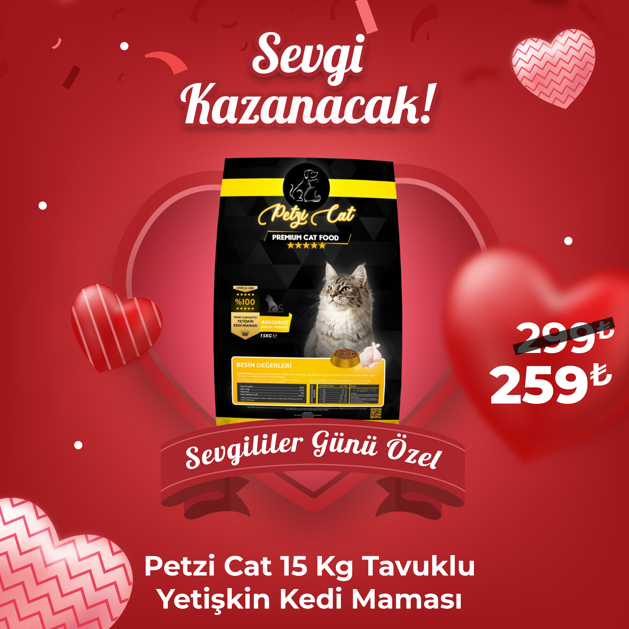 Petzi Cat Premium Tavuklu 15 Kg Yetişkin Kedi Maması