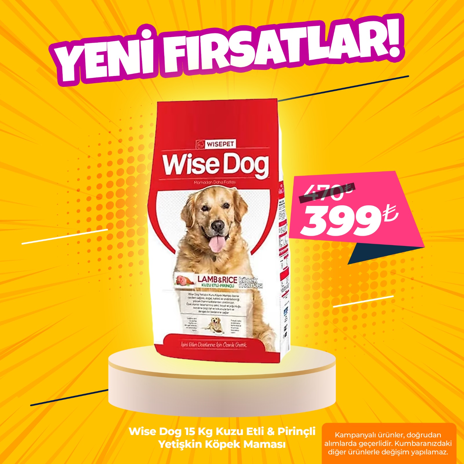 Wise Dog 15 Kg Kuzu Etli ve Pirinçli Yetişkin Köpek Maması