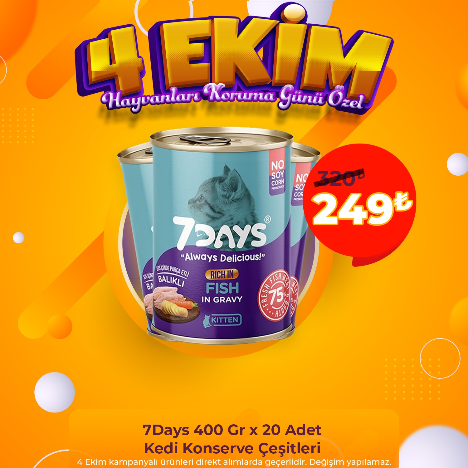  7Days 400 Gr x 20 Adet Kedi Konserve Çeşitleri