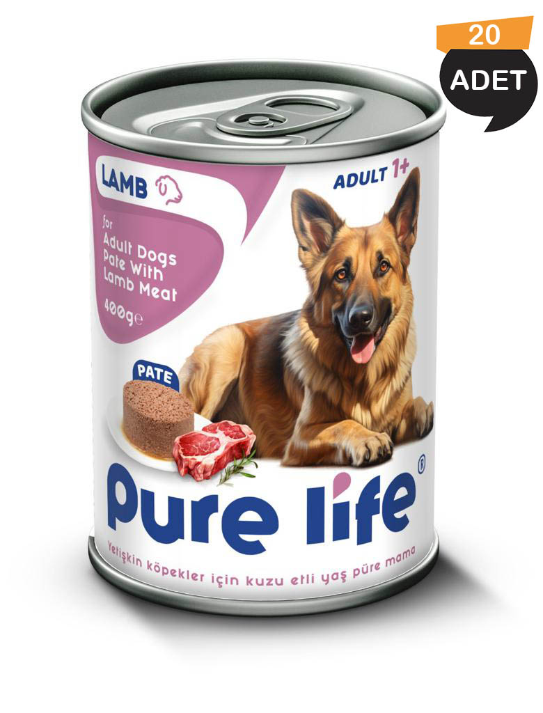 Pure Life Kuzu Etli Pate Köpek Maması 400gr x 20 Adet