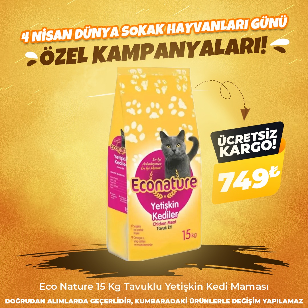 EcoNature 15 Kg Tavuklu Yetişkin Kedi Maması