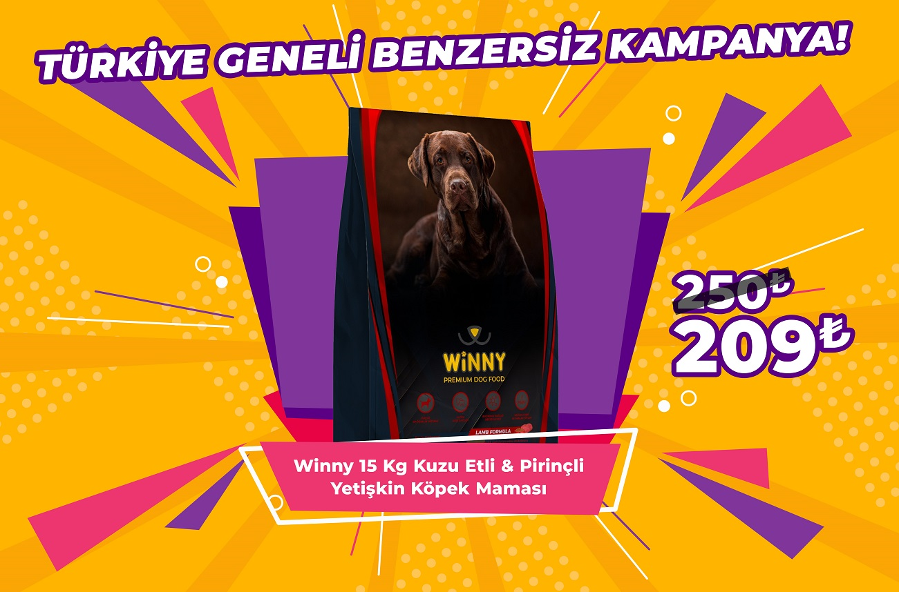 Winny 15 Kg Kuzu Etli ve Pirinçli Yetişkin Köpek Maması