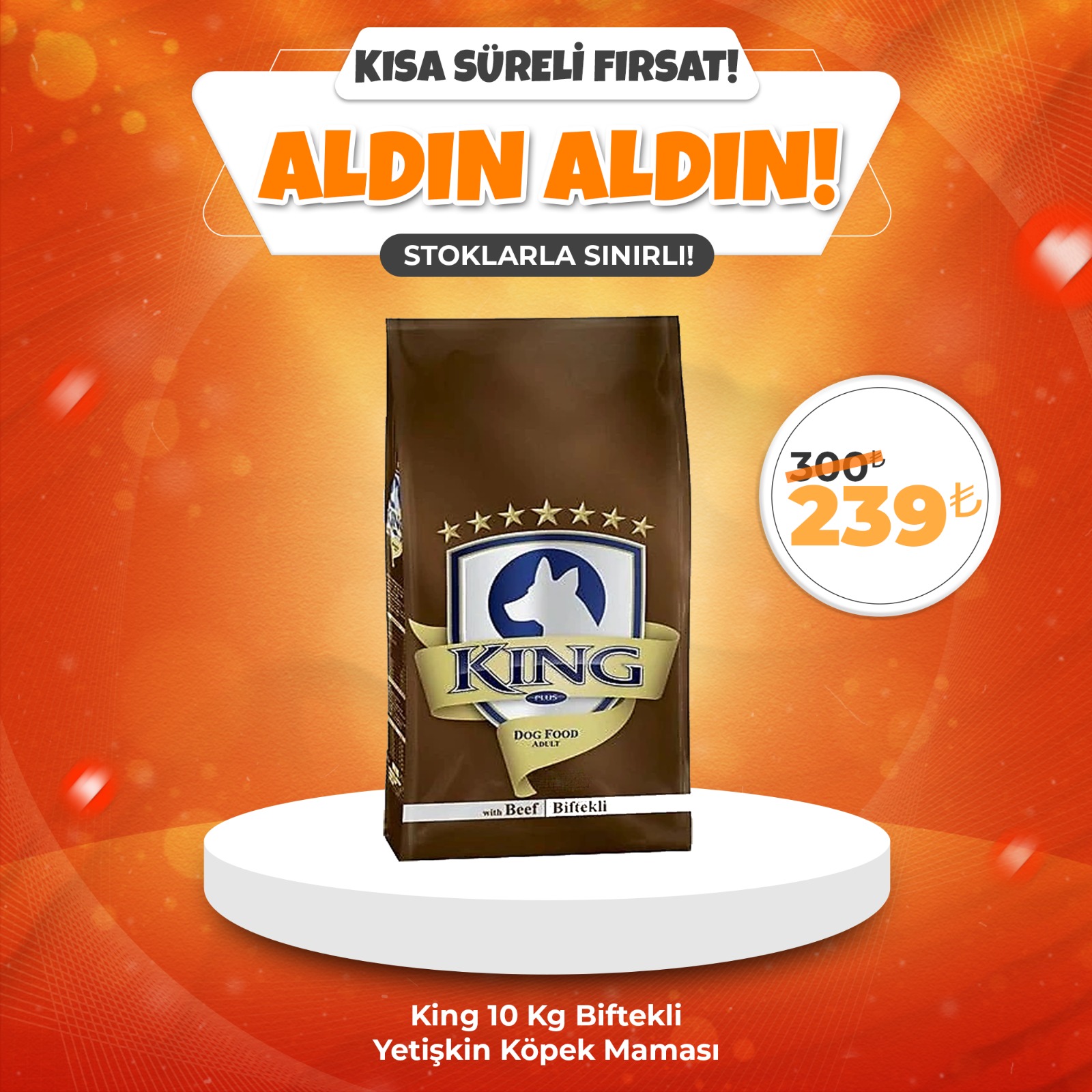 King 10 Kg Biftekli Yetişkin Köpek Maması