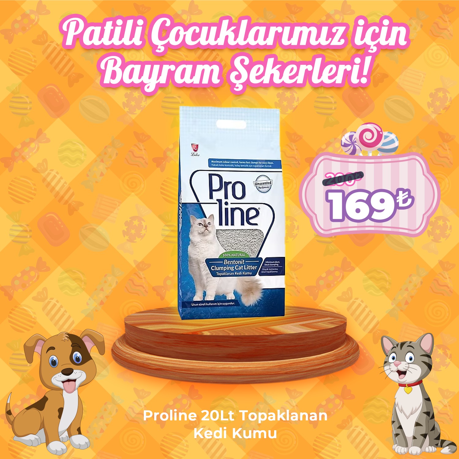 Proline 20 Lt Topaklanan Kedi Kumu