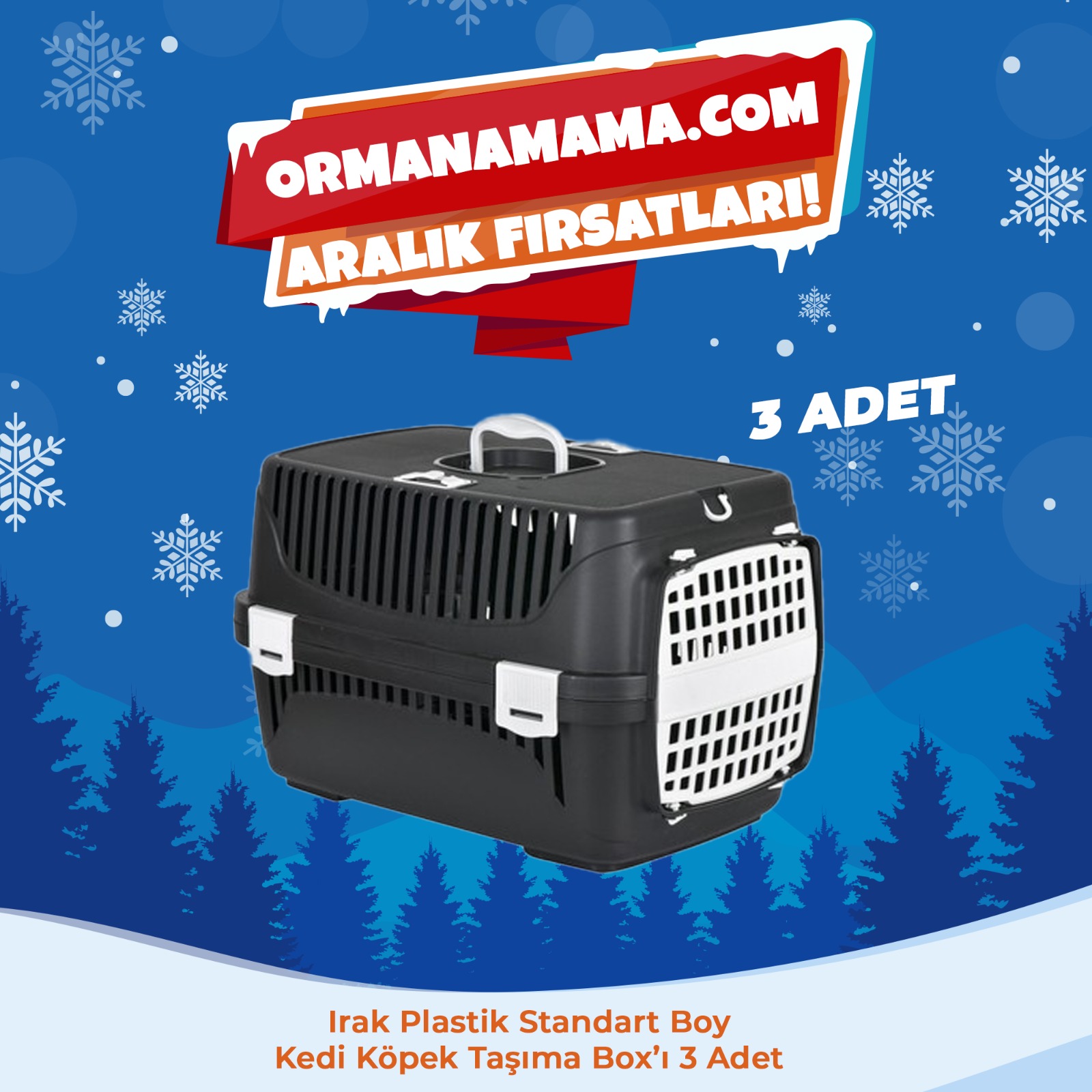 Irak Plastik Standart Boy Kedi Taşıma Çantası x 3 Adet