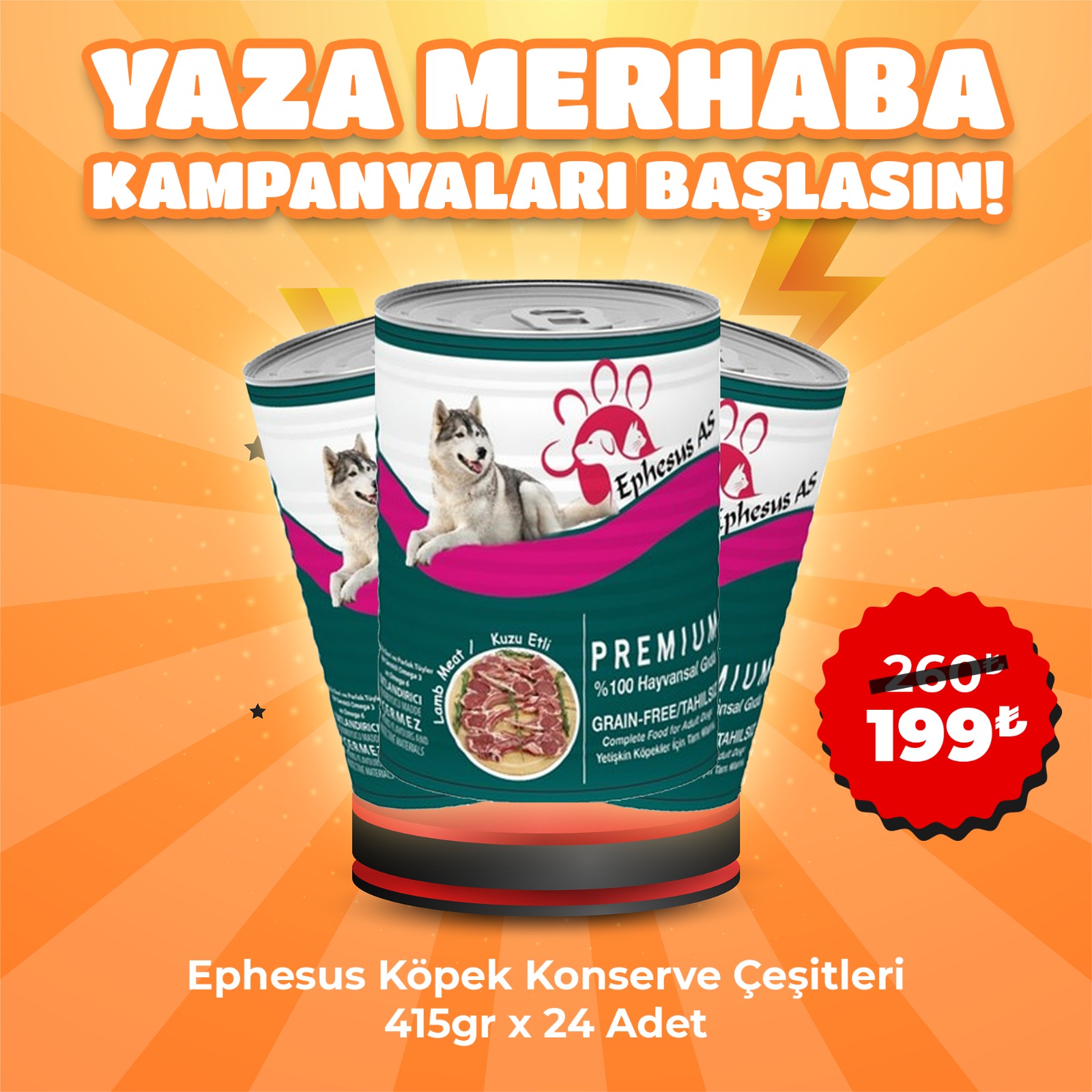 Ephesus As 415 gr x 24 Adet  Köpek Konserve Çeşitleri