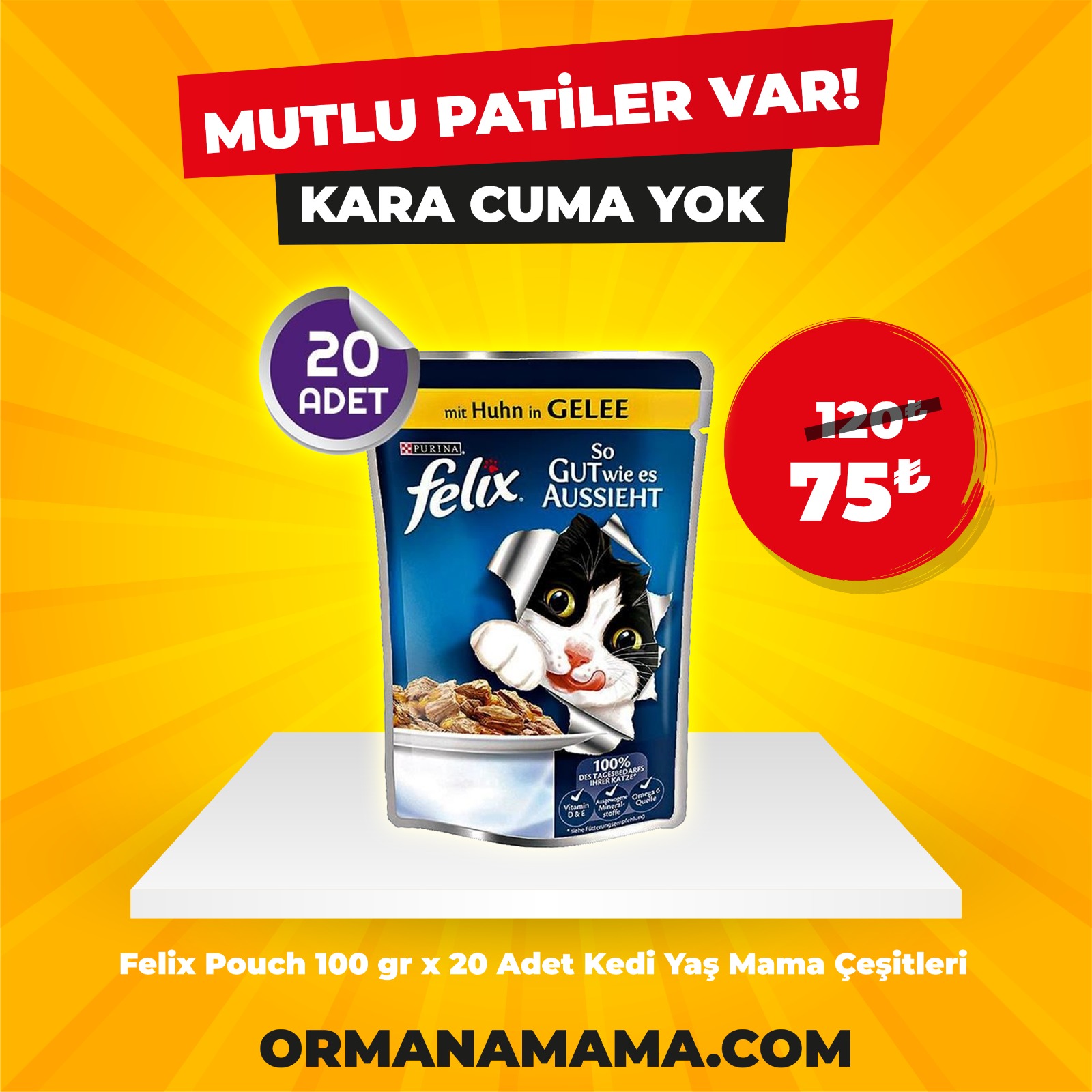 Felix Pouch Mama Çeşitleri 100 Gr x 20 Adet