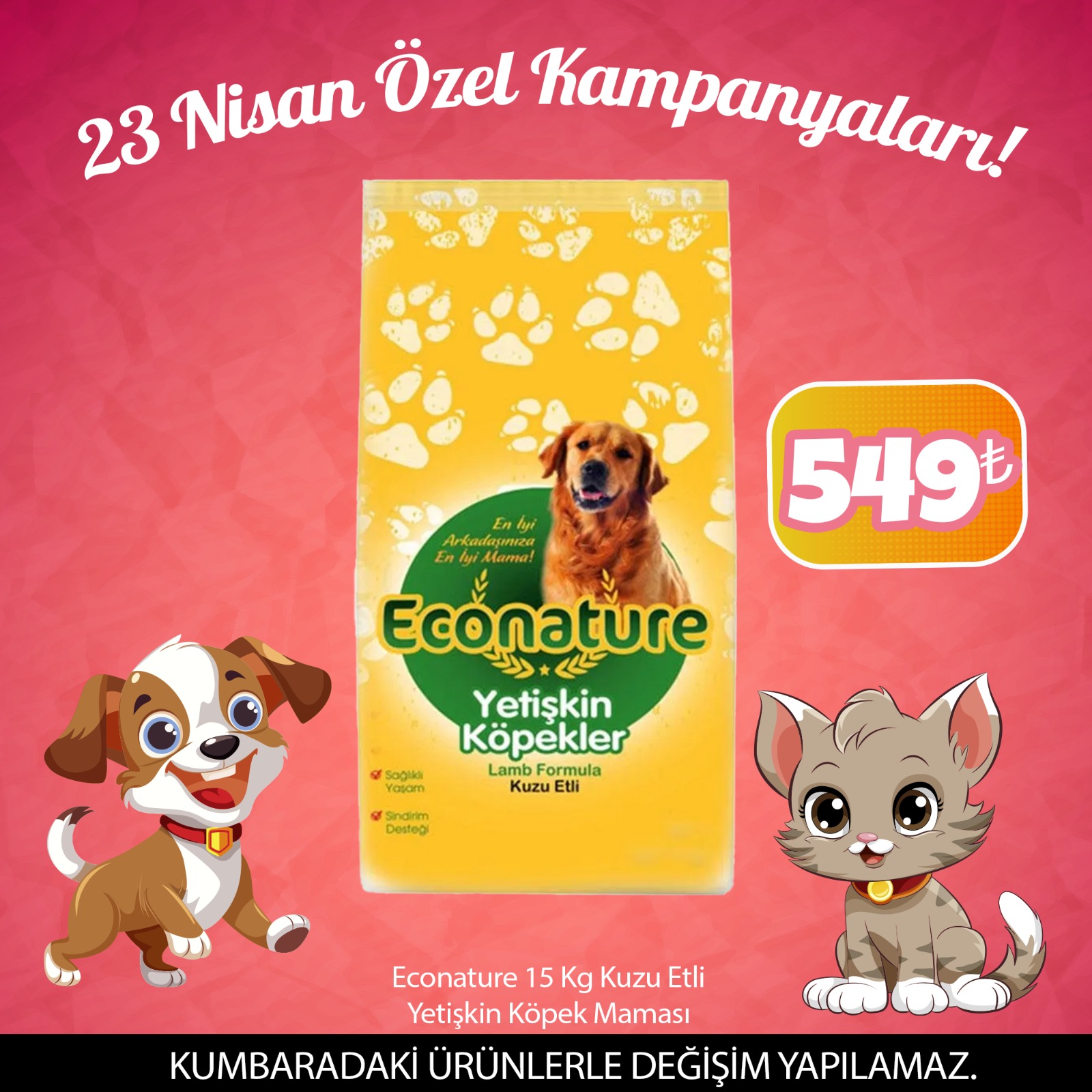 Econature Kuzu Etli 15 Kg Yetişkin Köpek Maması