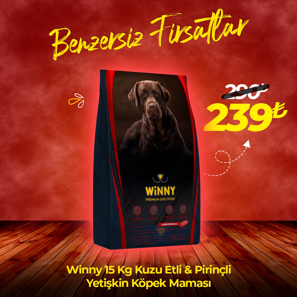 Winny Premium 15 Kg Kuzu Etli Yetişkin Köpek Maması