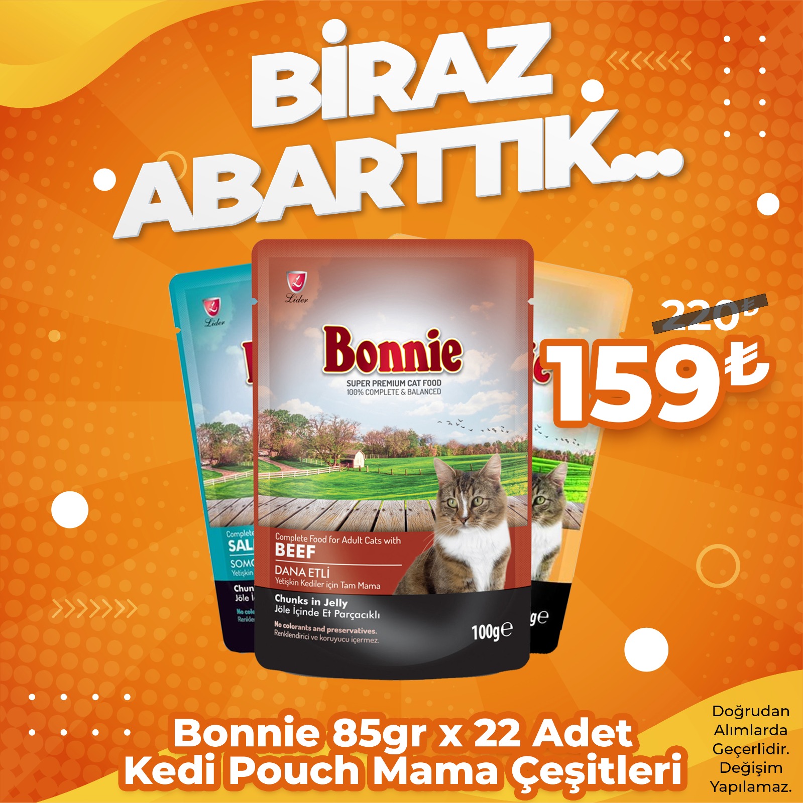 Bonnie Pouch Kedi Maması Çeşitleri 85gr x 22 Adet
