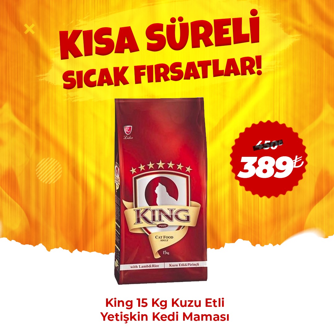 King 15 Kg Kuzu Etli Yetişkin Kedi Maması