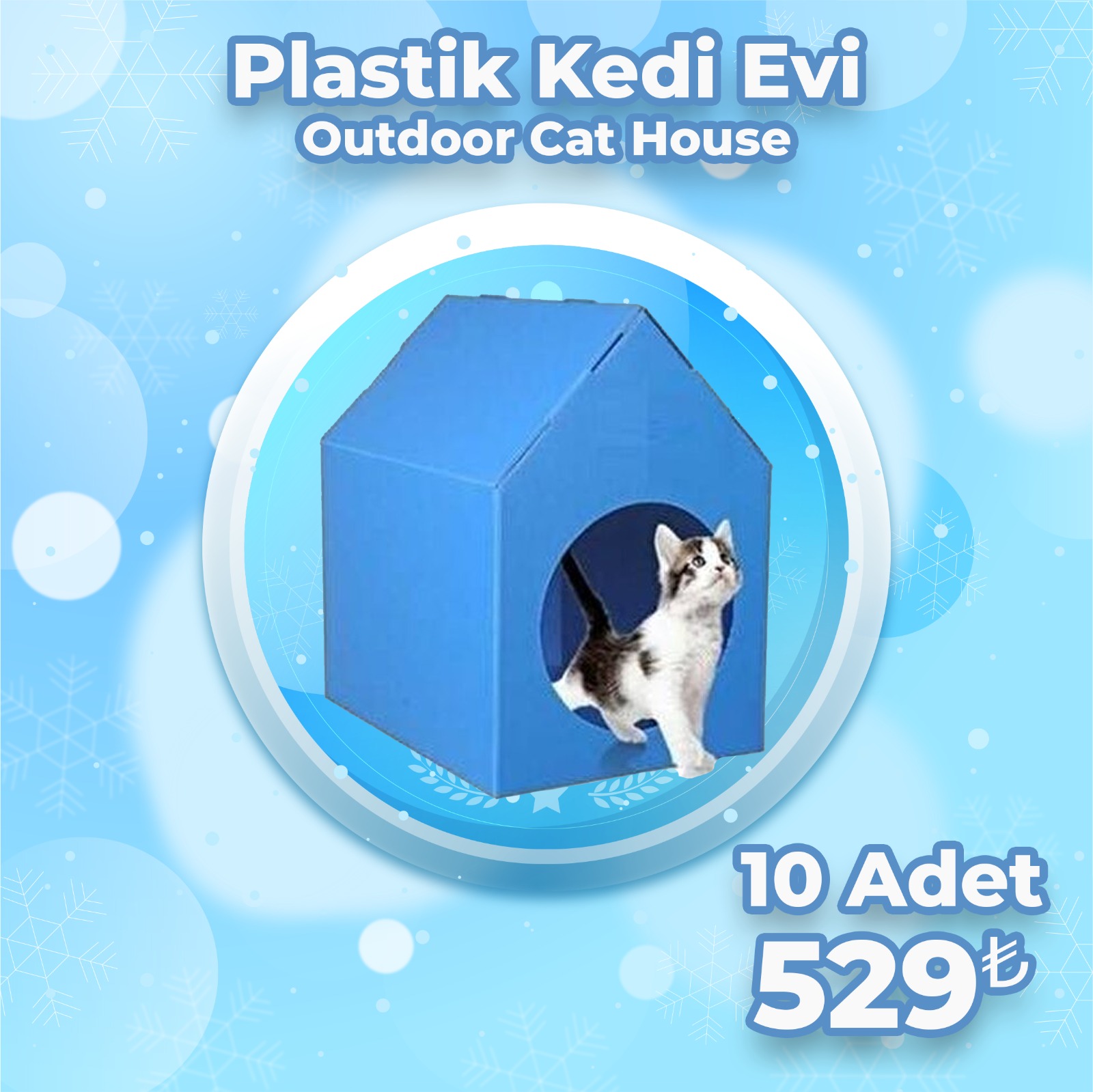 Plastik Kedi Evi 10 Adet