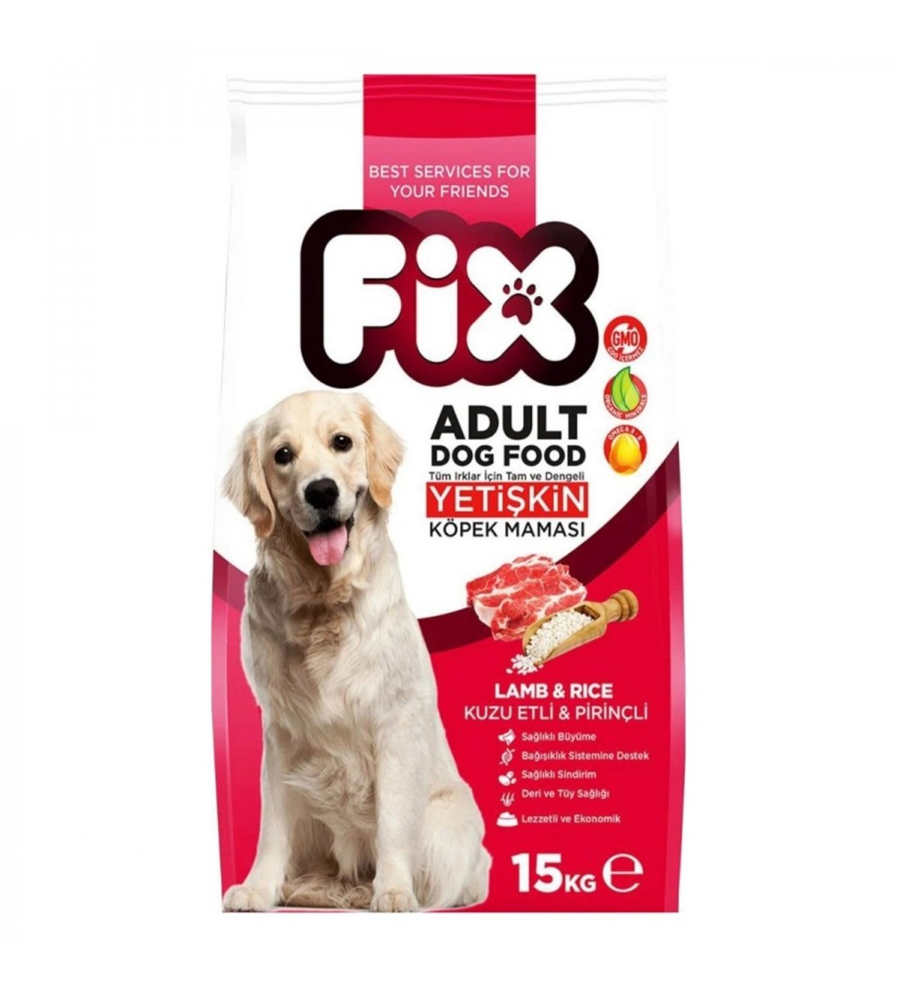 1 Kg Fix Kuzu Etli ve Pirinçli Yetişkin Köpek Maması