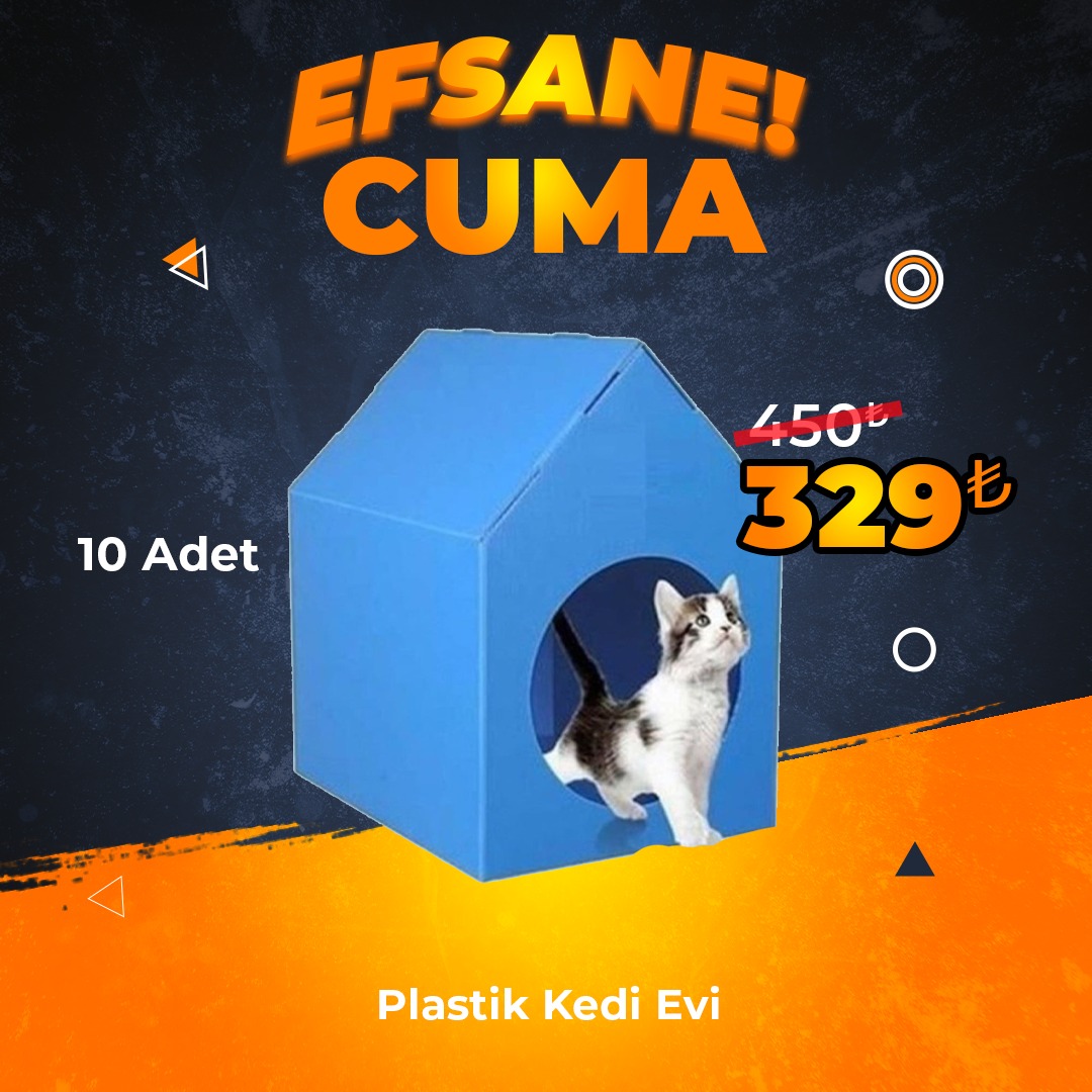 Plastik Kedi Evi 10 Adet