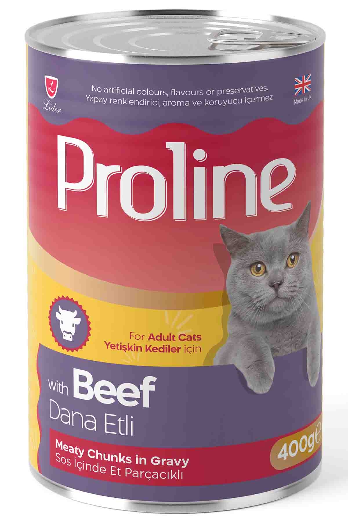 Proline Sos İçinde Parça Dana Yetişkin Kedi Konserve Çeşitleri 400gr