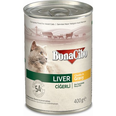 Bonacibo 400 Gr x 24 Adet Soslu Ciğerli Yaş Kedi Maması