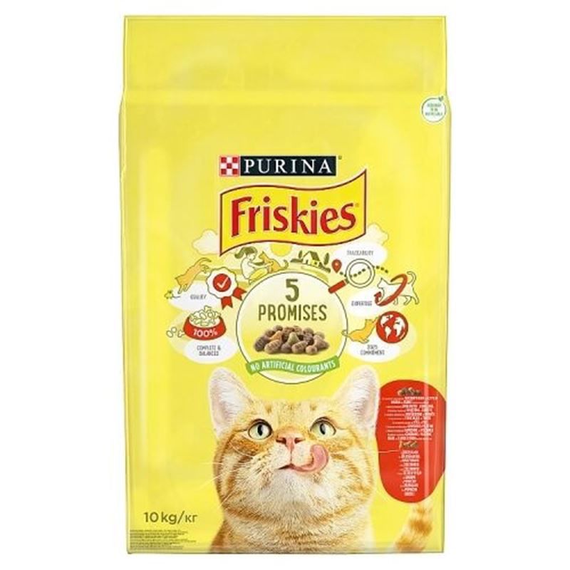 Friskies Etli Tavuklu ve Sebzeli Yetişkin Kedi Maması 10 kg