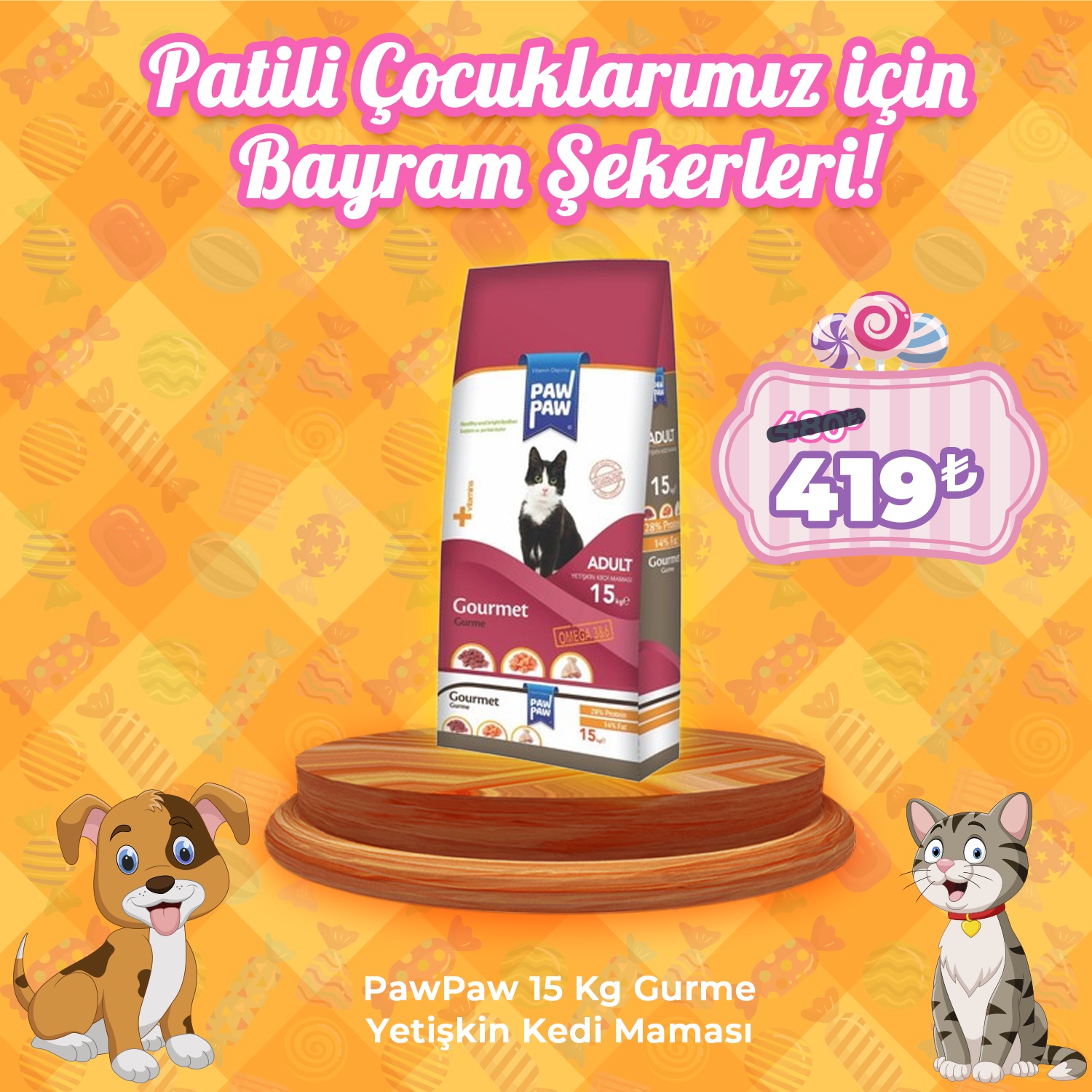 Paw Paw 15 Kg Gurme Kedi Maması