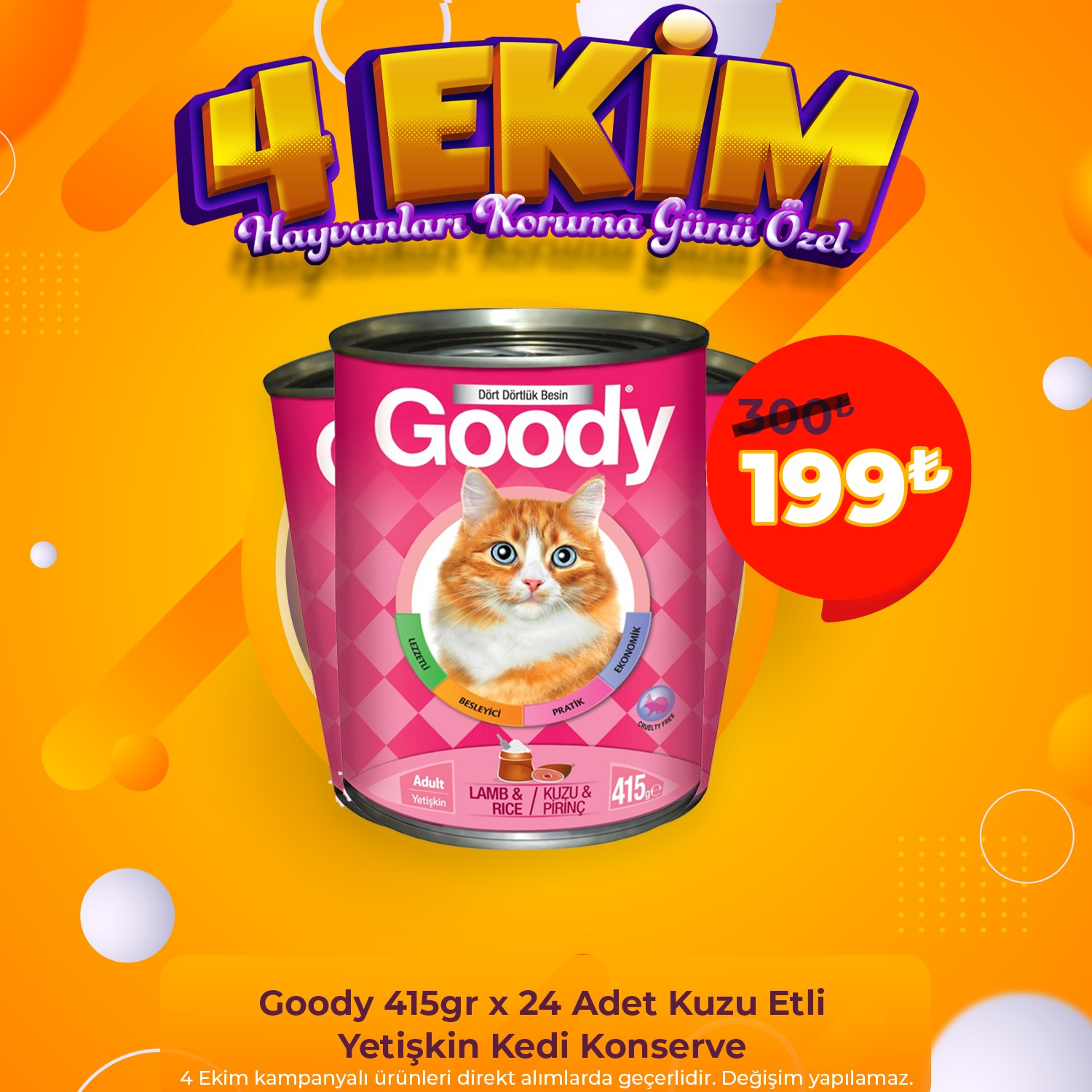 Goody 415gr x 24 Adet Kuzu Etli Yetişkin Kedi Konserve