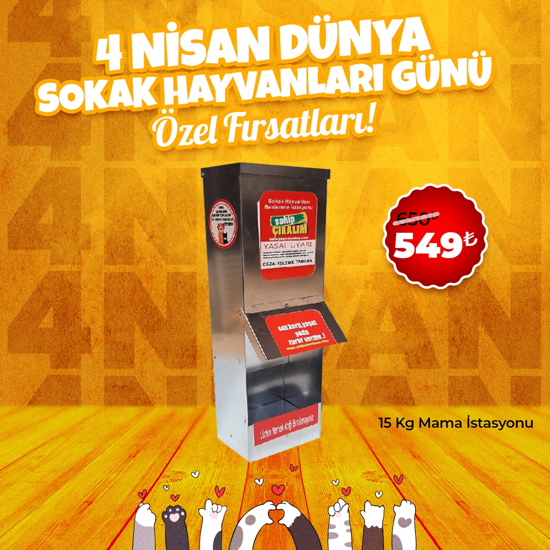 15 Kg Kedi ve Köpek Mama İstasyonu