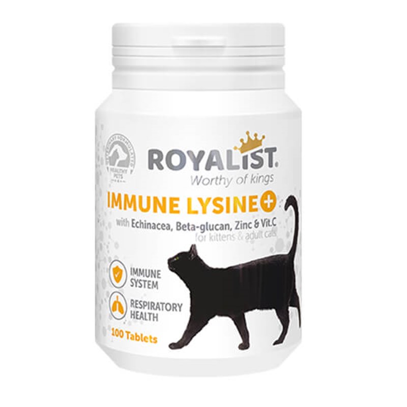 Royalist Immune Lysine Kediler İçin Bağışıklık Sistemi Güçlendirici Tablet 100 Adet