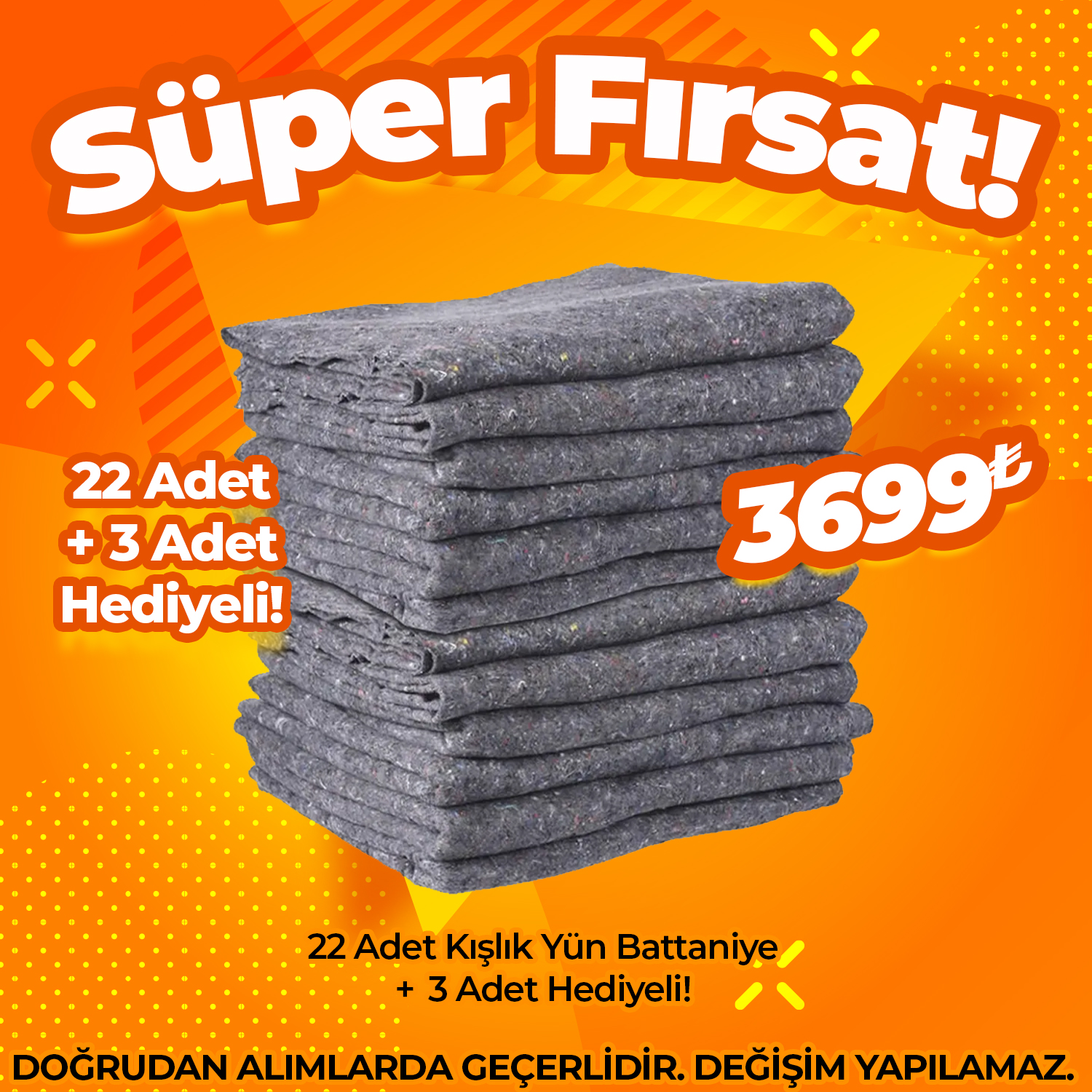 Battaniye 22+3 Adet Hediyeli (Süper Fırsat)