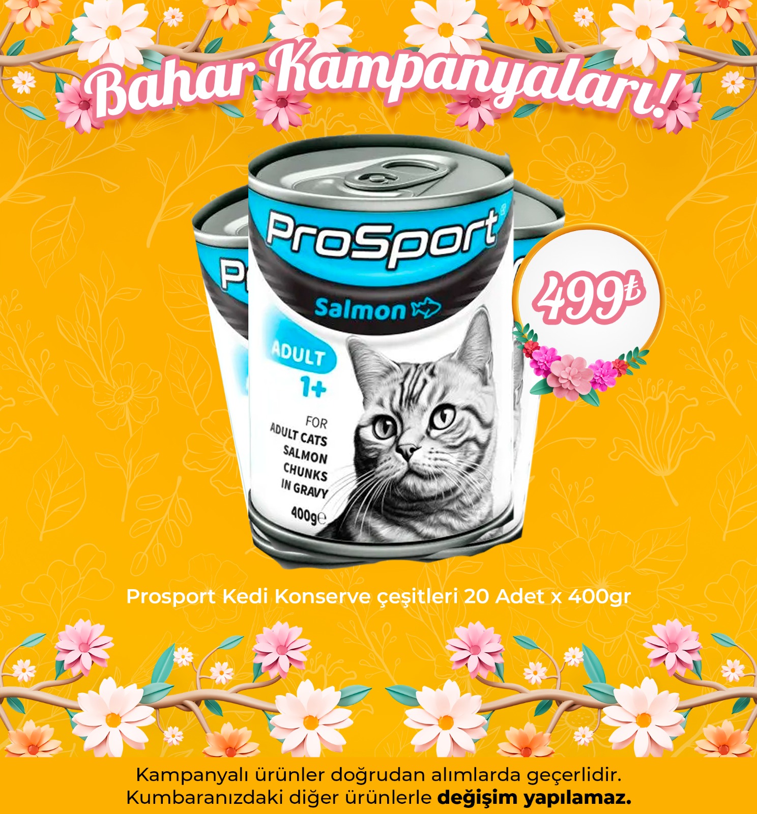 Prosport Kedi Konserve Çeşitleri 400gr x 20Adet