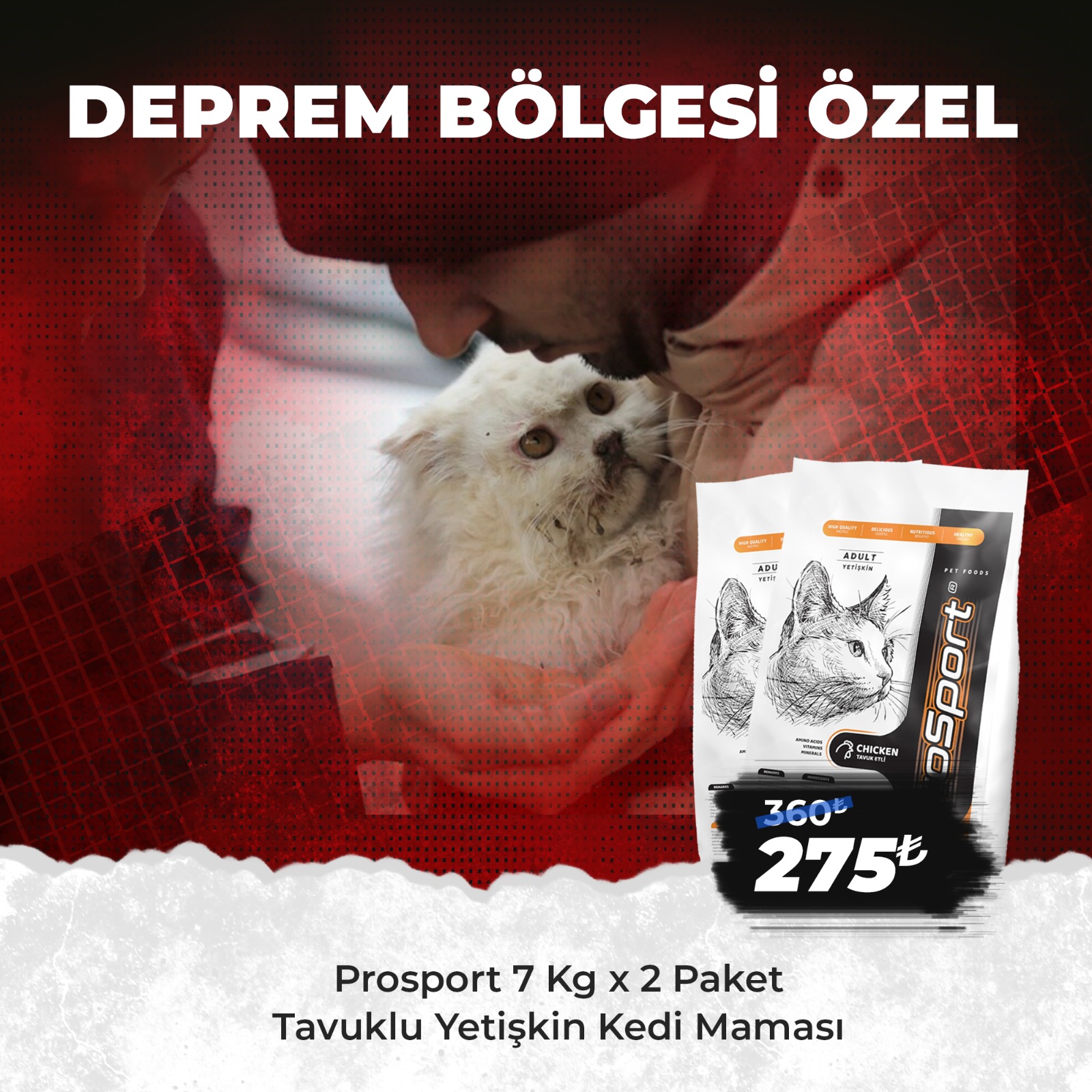 Prosport 7Kg Tavuklu Yetişkin Kedi Maması x 2 Paket