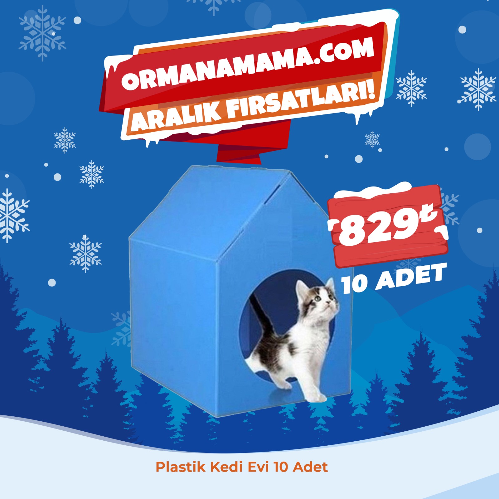 Plastik Kedi Evi 10 Adet