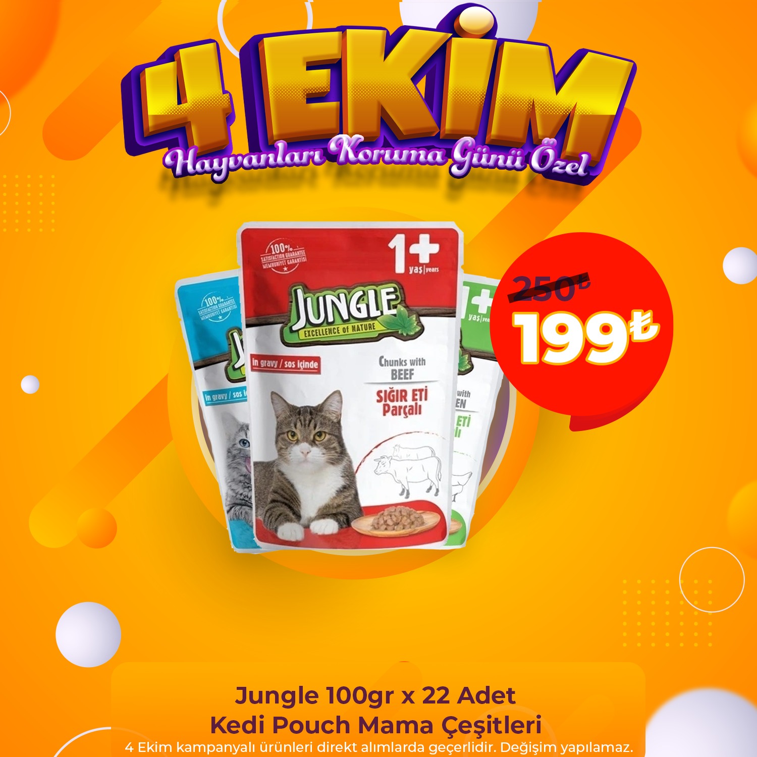 Jungle 100gr x 22 Adet Kedi Pouch Mama Çeşitleri