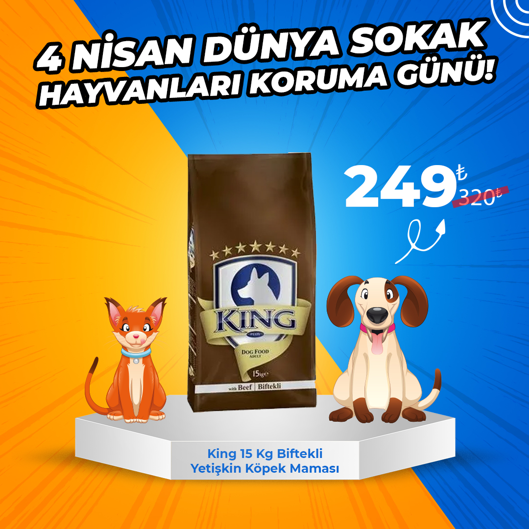 King 15 Kg Biftekli Yetişkin Köpek Maması