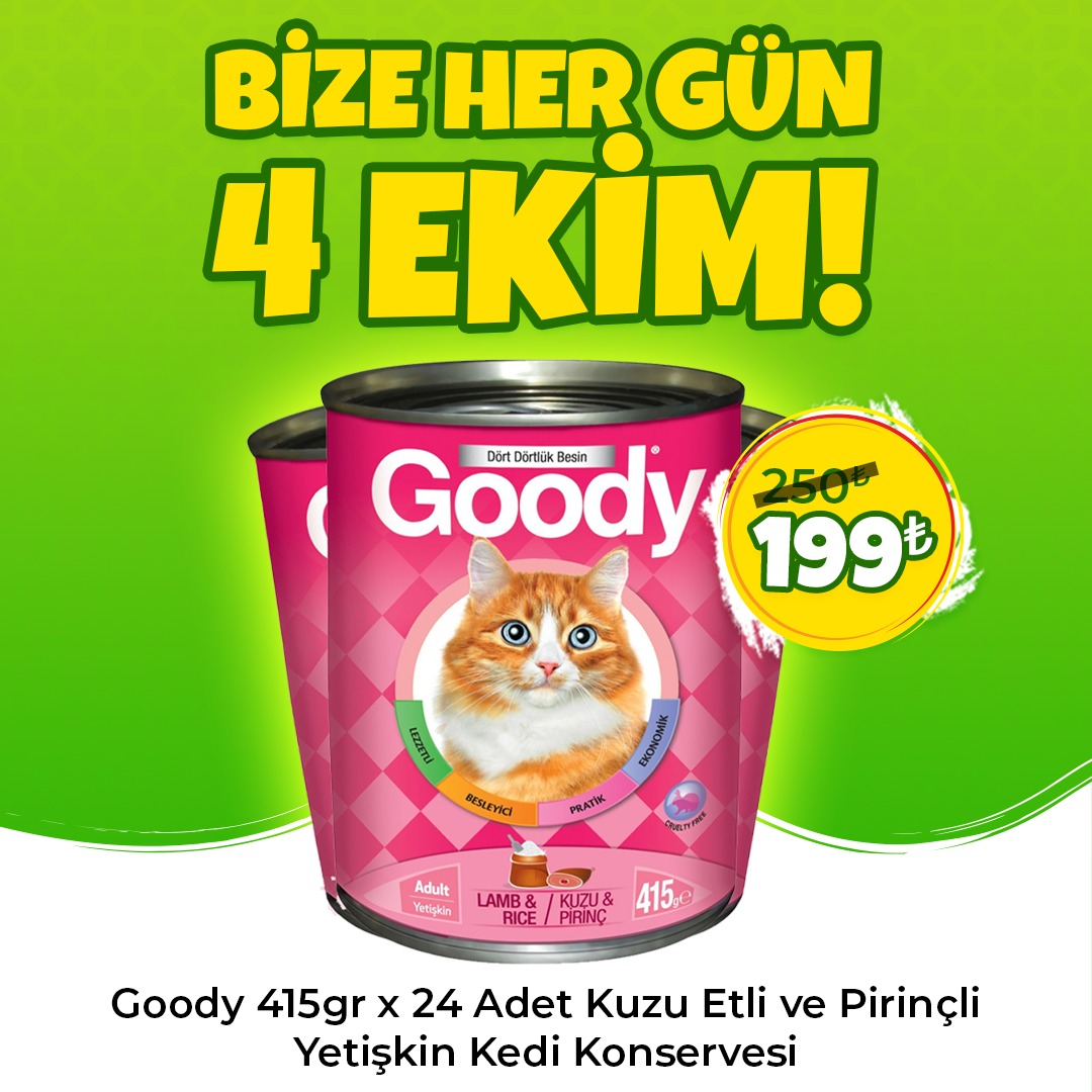 Goody 415gr x 24 Adet Kuzu Etli Yetişkin Kedi Konserve