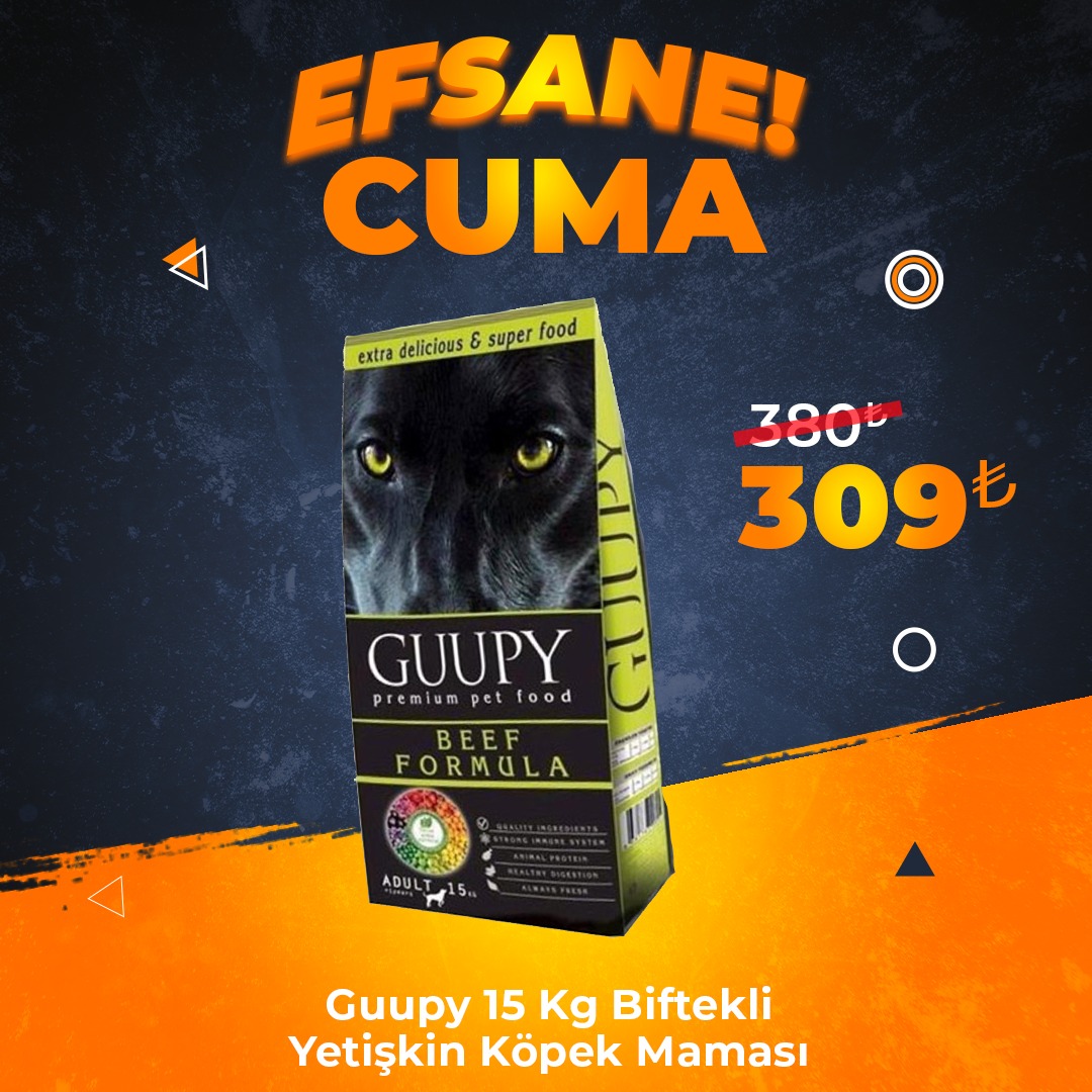 Guupy Biftekli Yetişkin Köpek Maması 15 Kg