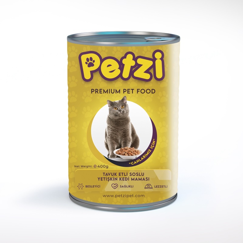 Petzi Cat Premium Yetişkin Kedi Konserve 400 Gr x 24 Adet