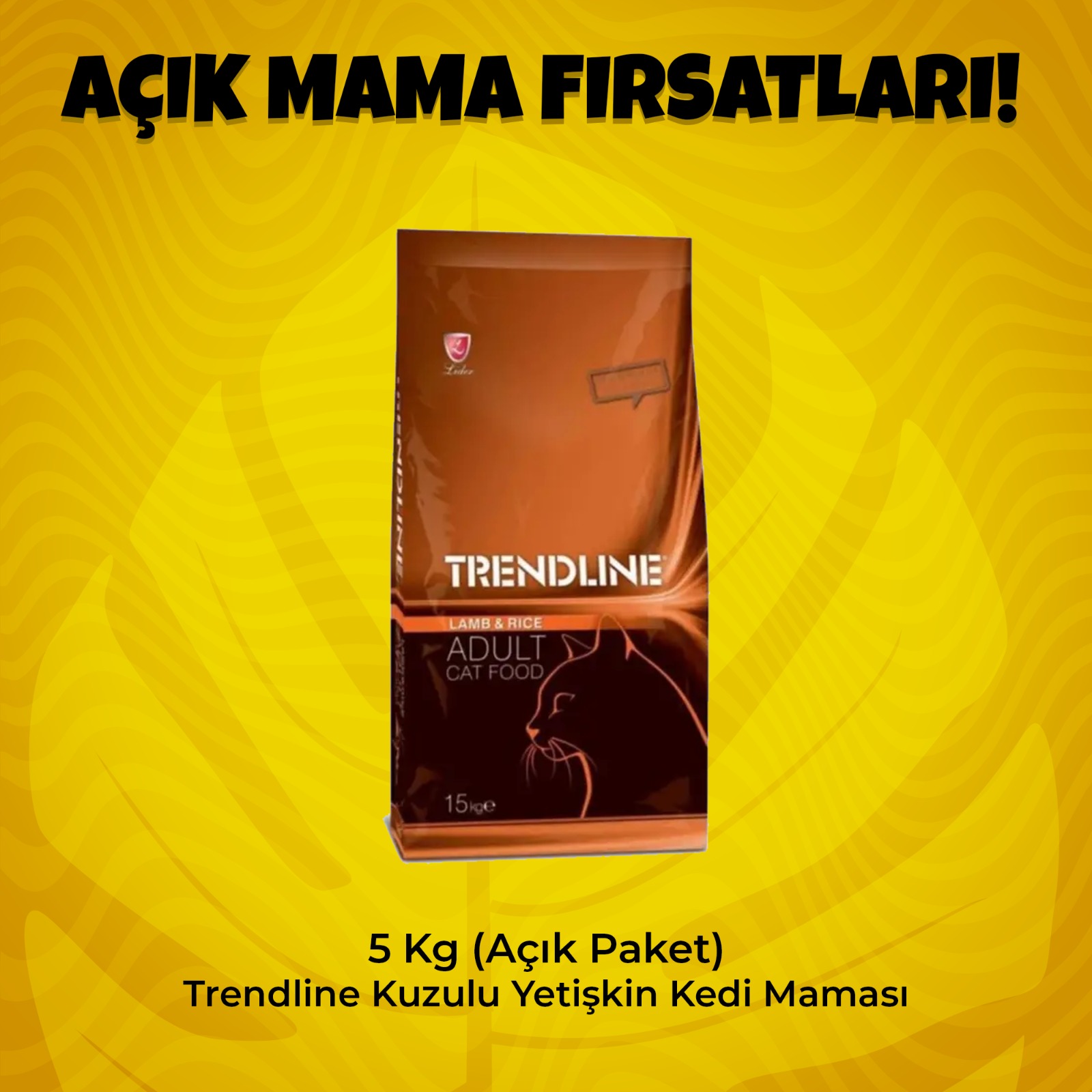 5 Kg (Açık Paket) Trendline Kuzulu Yetişkin Kedi Maması