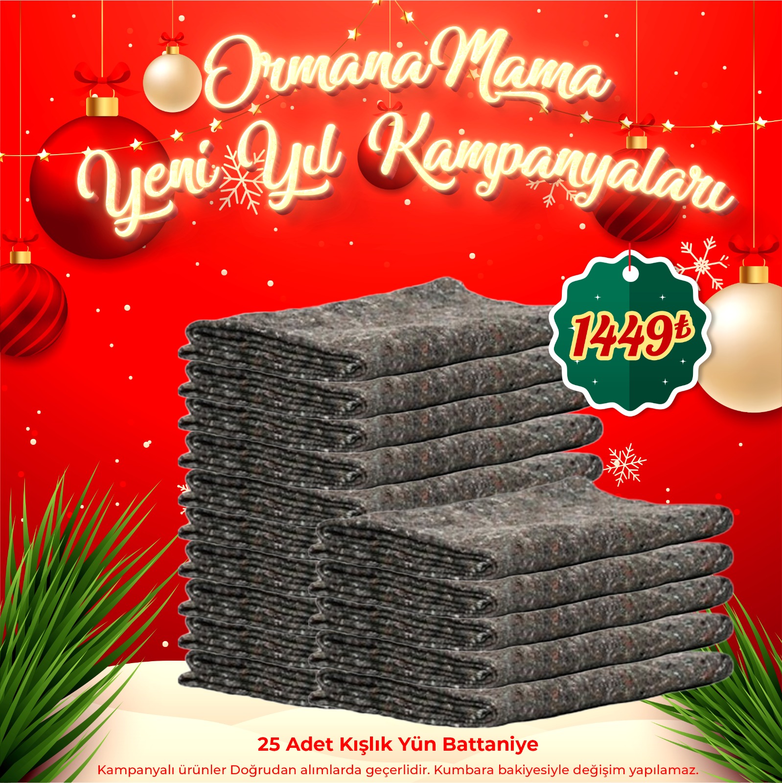 Kışlık Yün Battaniye 25 Adet